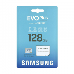 Samsung EVO PLUS microSDXC 128GB UHS-I U3 A2 V30 class 10 memory card + adapter for SD